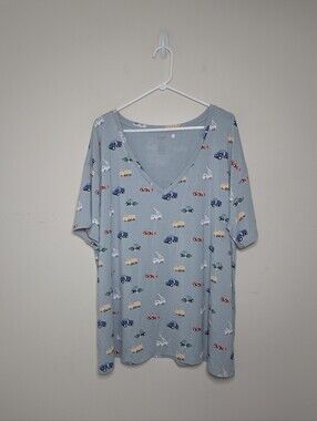 Women's Kyte Baby Construction Collection Relaxed Fit V-Neck Tee Sz XXL